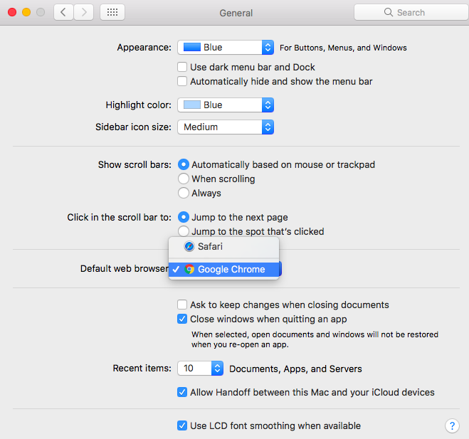 set default browser for adobe pdf links mac